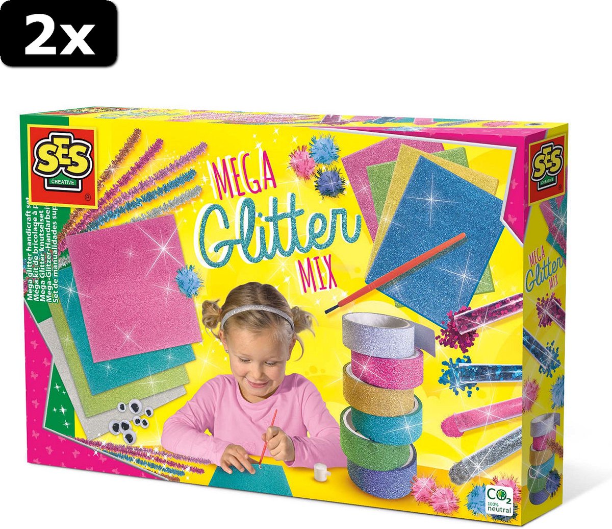 2x SES Mega Glitter knutselset