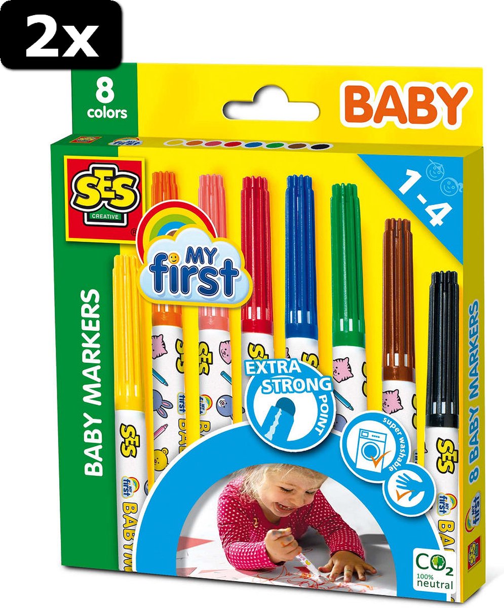 2x SES My First - Baby markers 8 kleuren