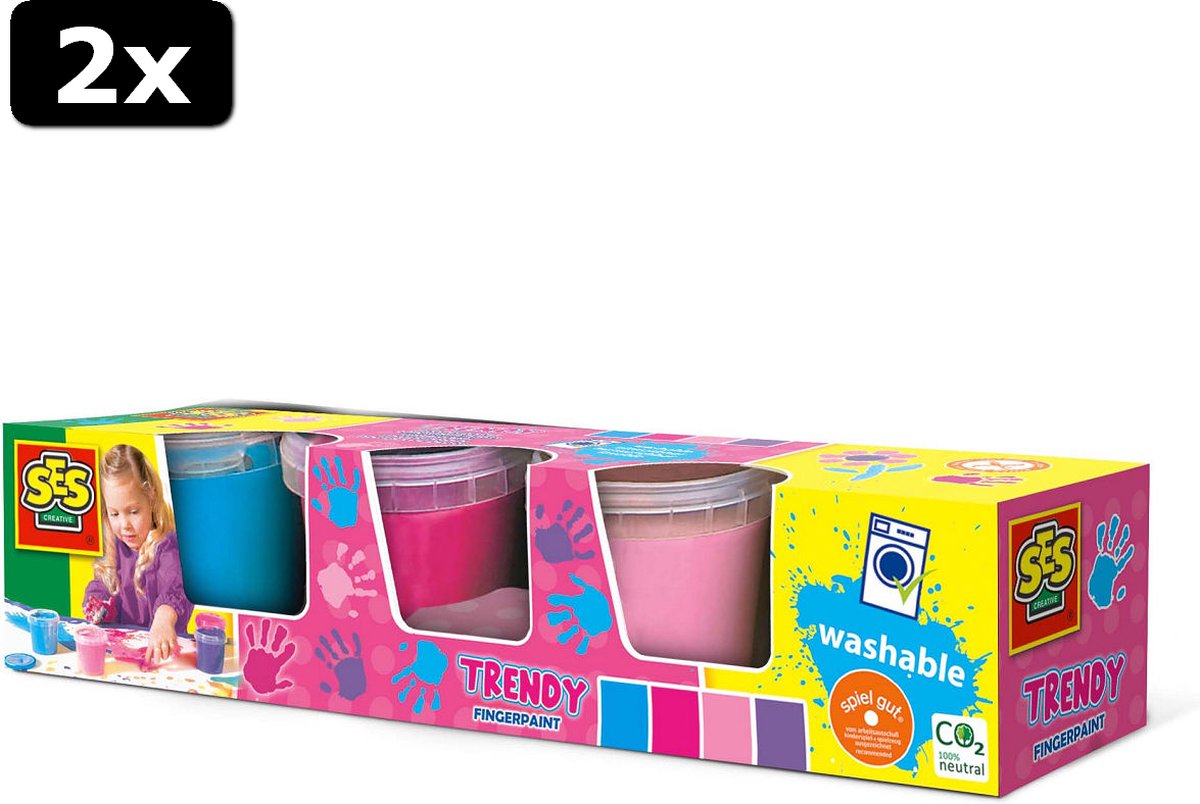 2x SES Vingerverf girly 4 kleuren x145ml