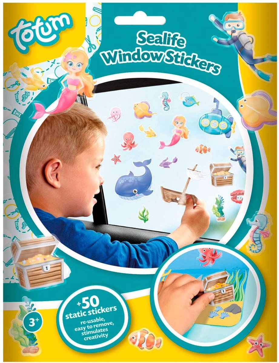 Kinder autoraam beplakken stickers combinatie set boerderij en oceaan thema - Vinyl stickers