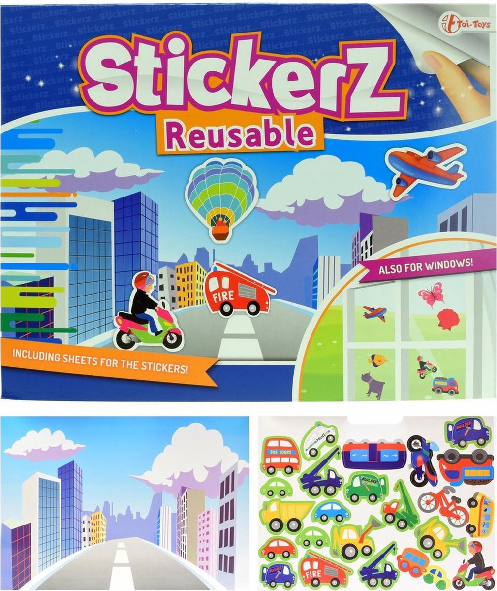 Kinder autoraam beplakken stickers combinatie set boerderij en verkeer thema - Vinyl stickers