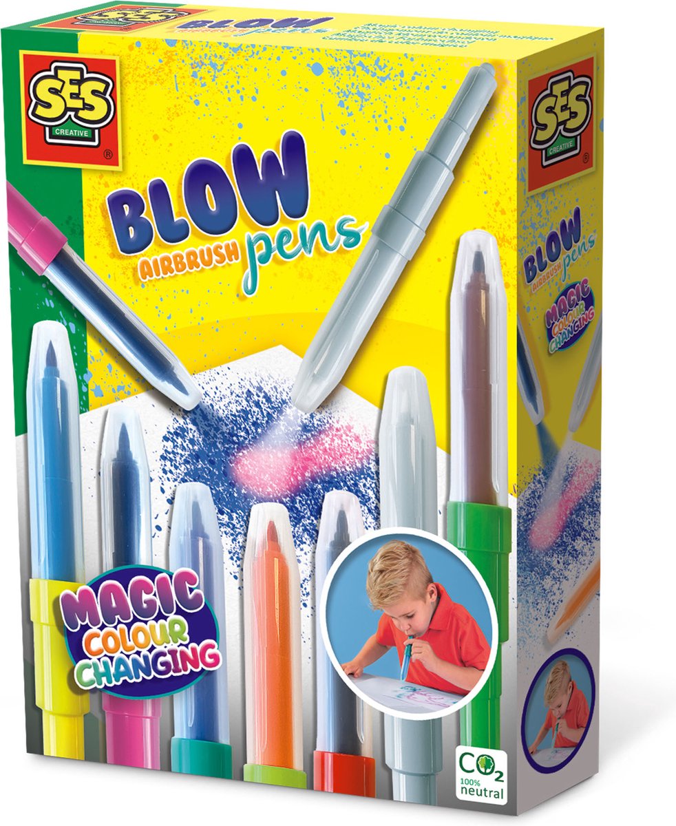   - Blow airbrush pens - Magisch kleurveranderen - tweekleurige blaasstiften - goed uitwasbaar - met kleur veranderende blaasstift