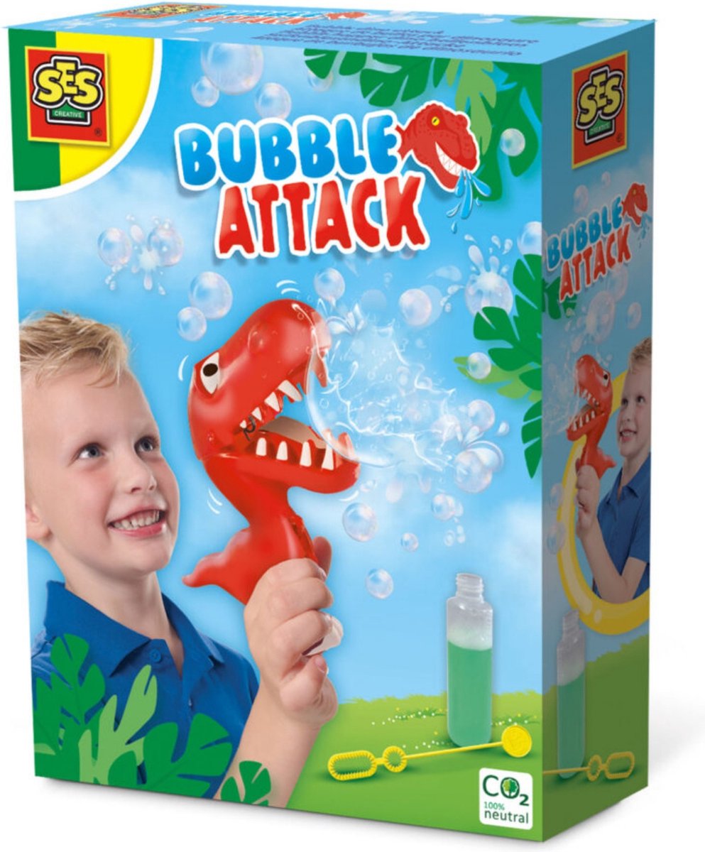   - Bubble Happer Dino - sterk bellenblaassop - goed uitwasbaar - met happende dino