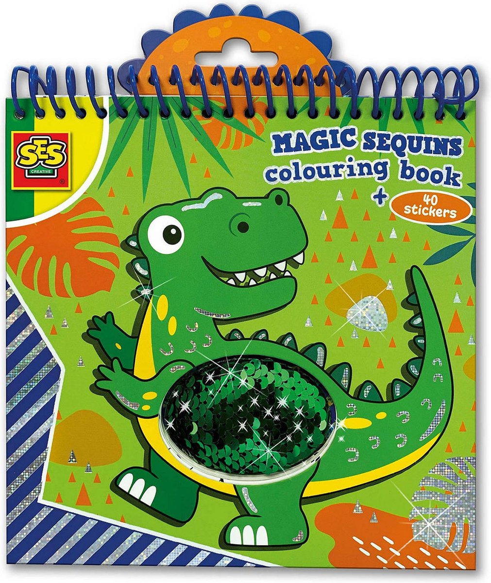 SES Magic pailletten kleurboek (blauw/groen)