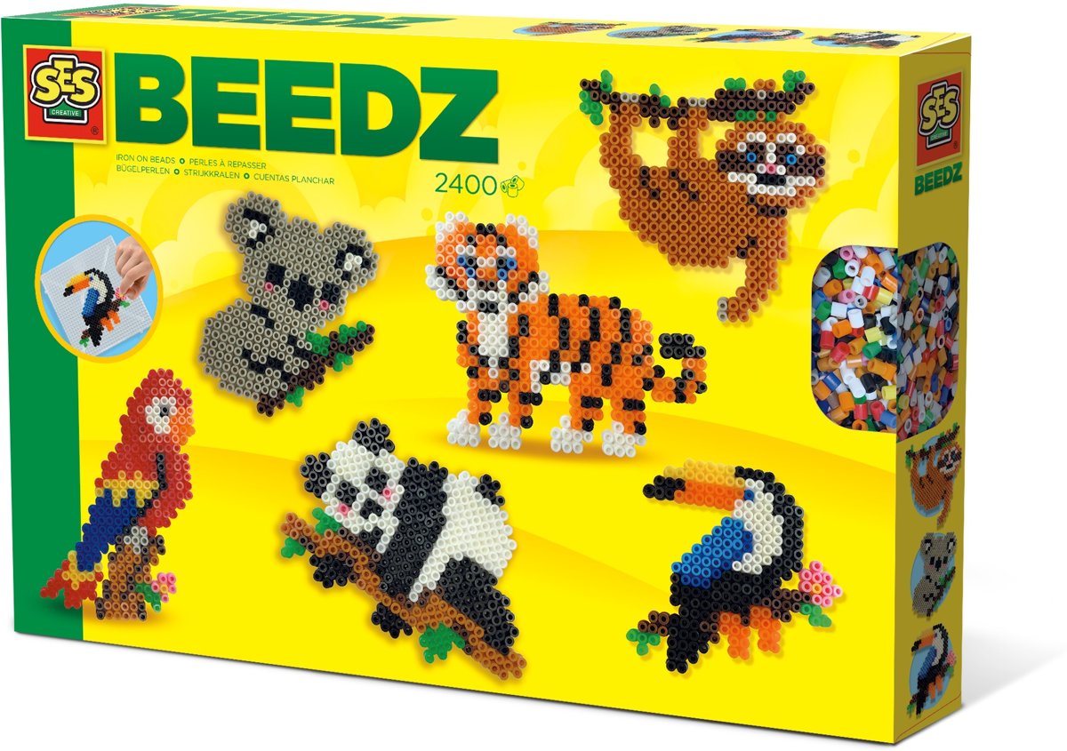 Ses Creative Strijkkralenset Beedz Jungle Dieren 2400 Stuks