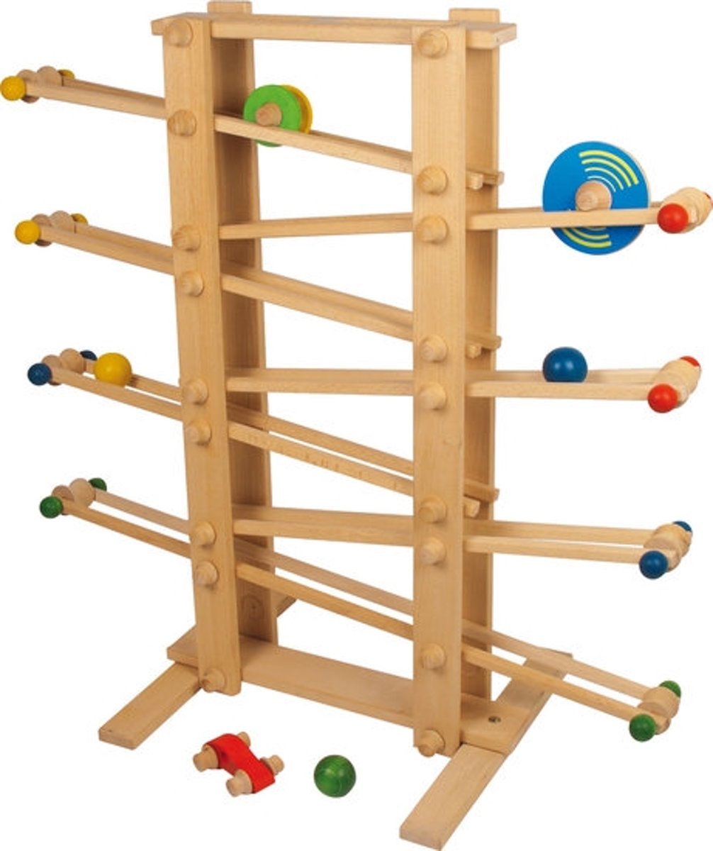 Houten knikkerbaan 3 jaar  - XXL - 70 cm hoog! - Zelf te monteren