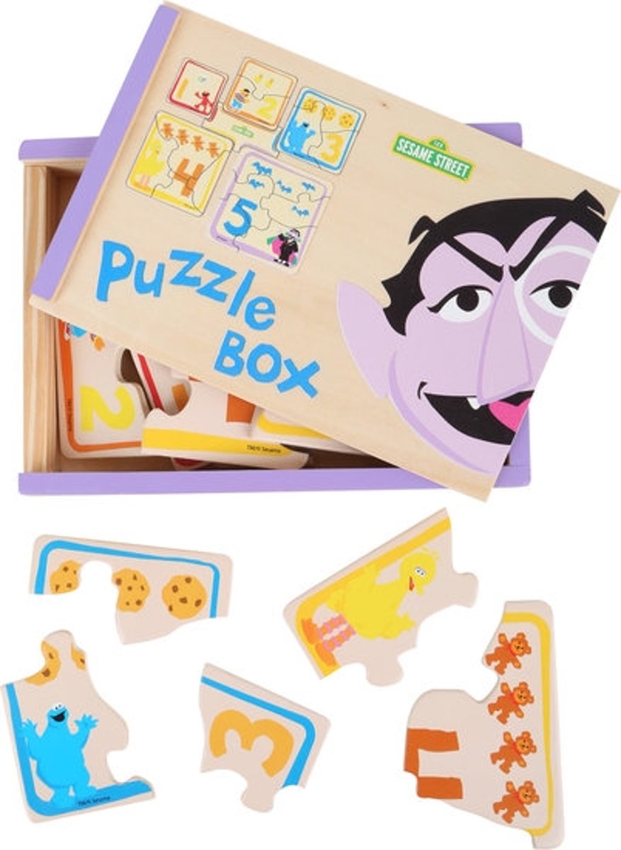 Puzzelbox van SESAMSTRAAT - 5 puzzels - FSC®