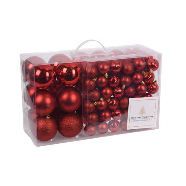 Kerstballen assortiment 94 delig - rood