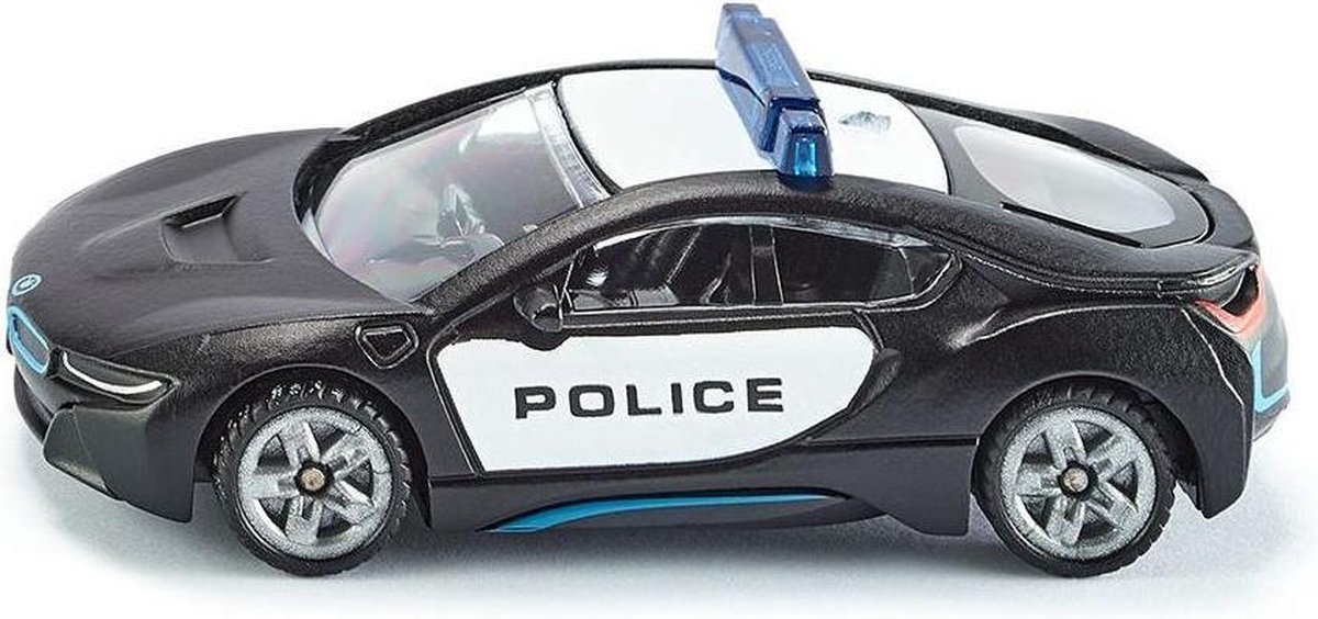 BMW i8 US-Police politieauto 8 cm staal zwart/wit (1533)