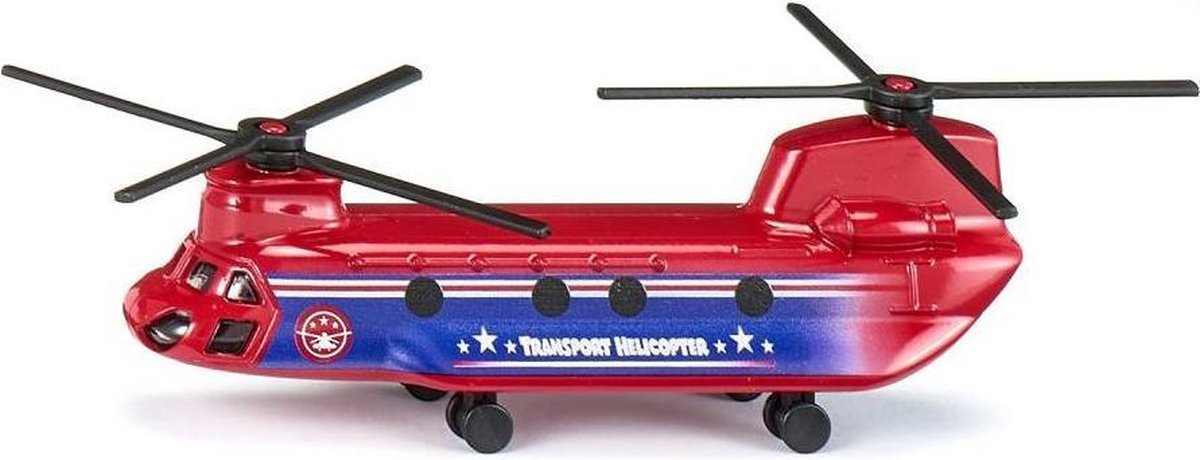 Chinook transport helikopter 17 cm staal rood/blauw (1689)