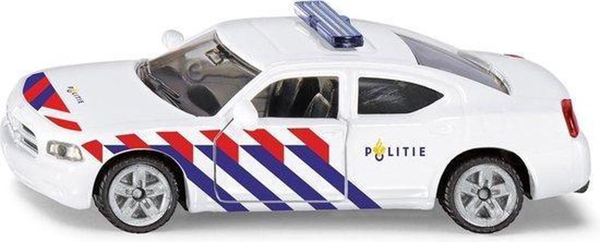 Dodge Charger politieauto 8,8 cm staal wit/blauw (1402)