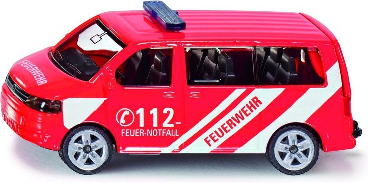 Duits brandweerbusje Volkswagen Multivan T6 rood (1460)