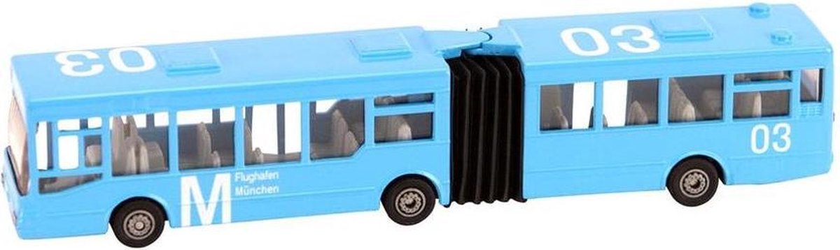 Lichtblauwe harmonicabus op schaal 1:72 - Siku - Speelgoedautos - Speelgoedbussen - Modelautos - Shuttlebus