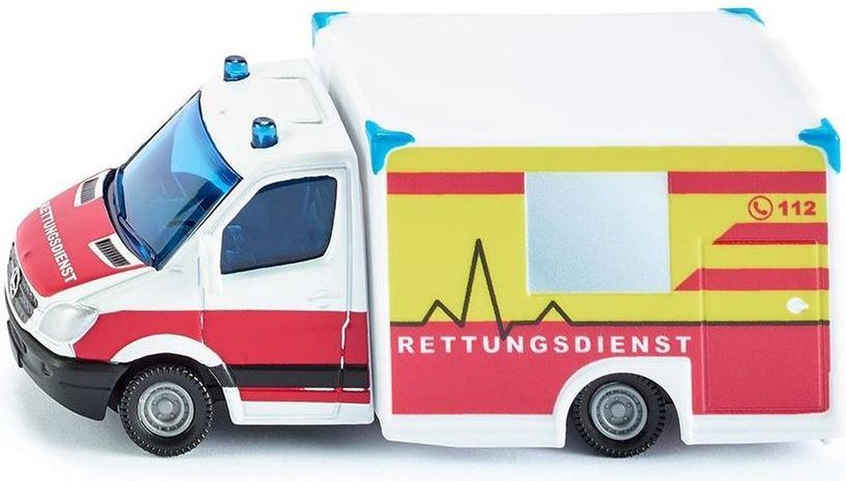 Mercedes Benz Rettungsdienst 12,7 cm staal wit/rood (1536)