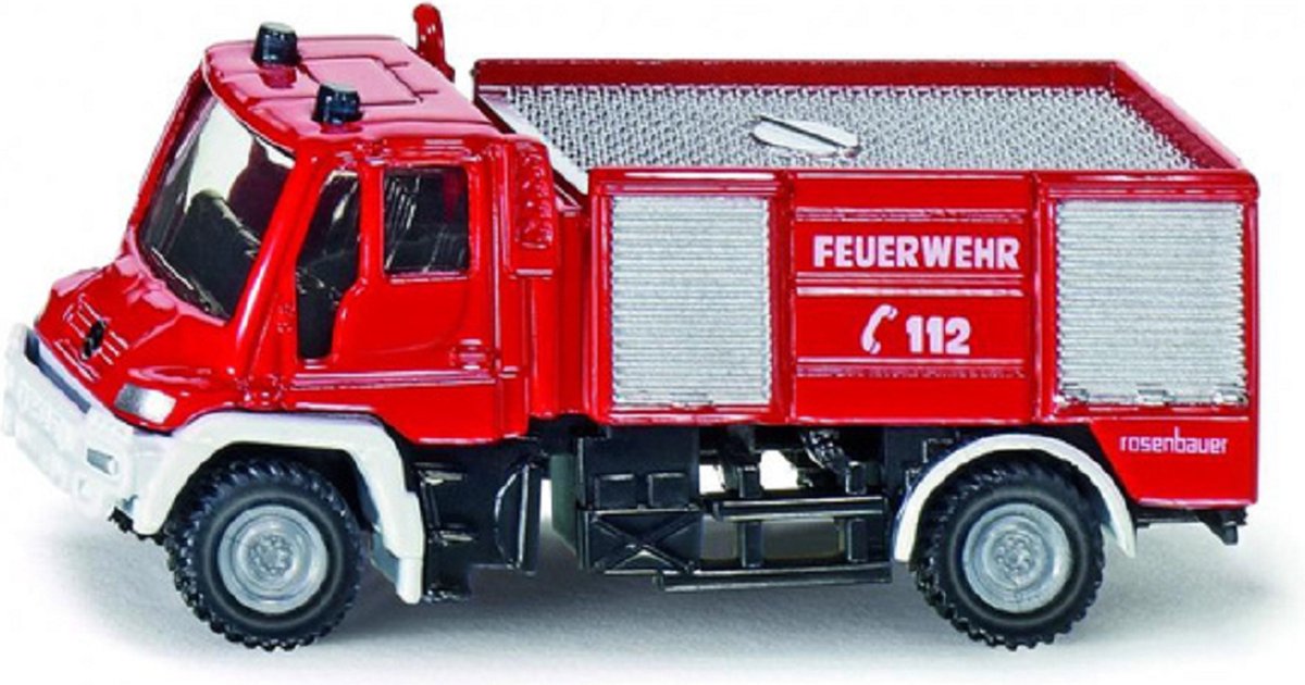 Uinimog Brandweer Brigade Kleine Speelgoed Auto Rood 7,5 x 2,5 x 3,5 cm (L x B x H)