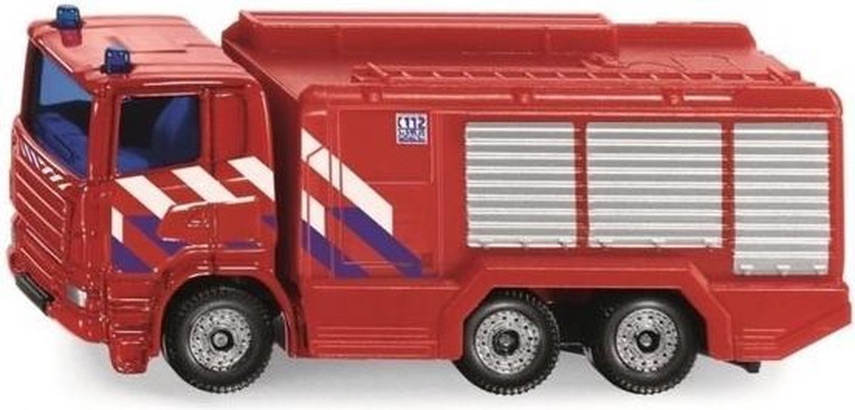 brandweerwagen Scania junior 7 cm staal rood (1036)