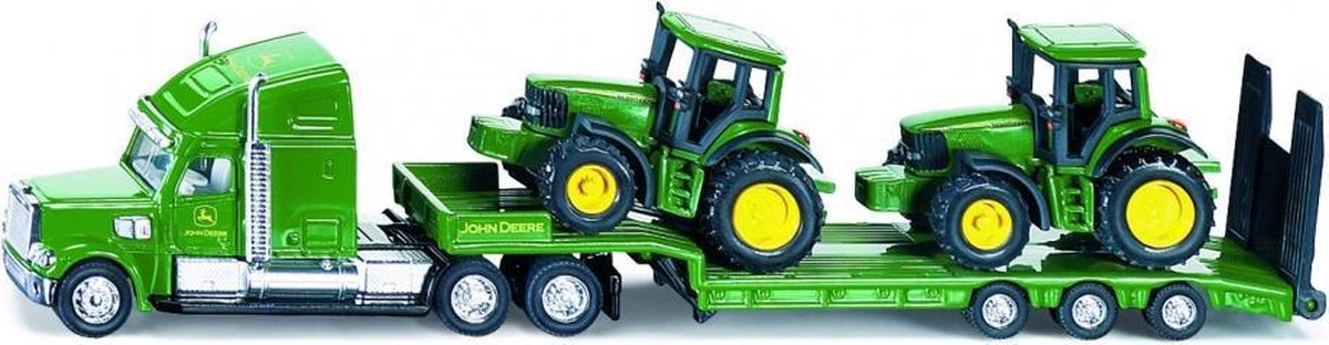 dieplader met John Deere tractor junior groen 1:87