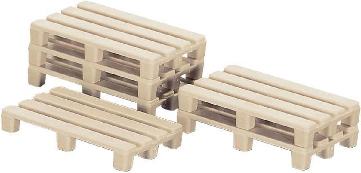 pallets voor Siku heftruck (1722) 50 stuks beige (7015)