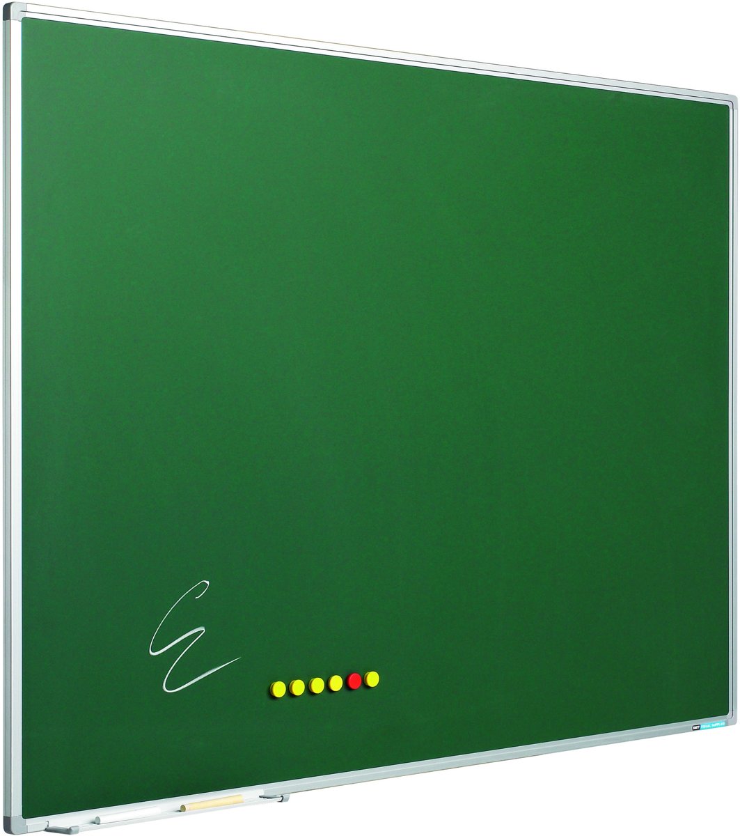 Krijtbord Softline profiel 8mm, emailstaal groen