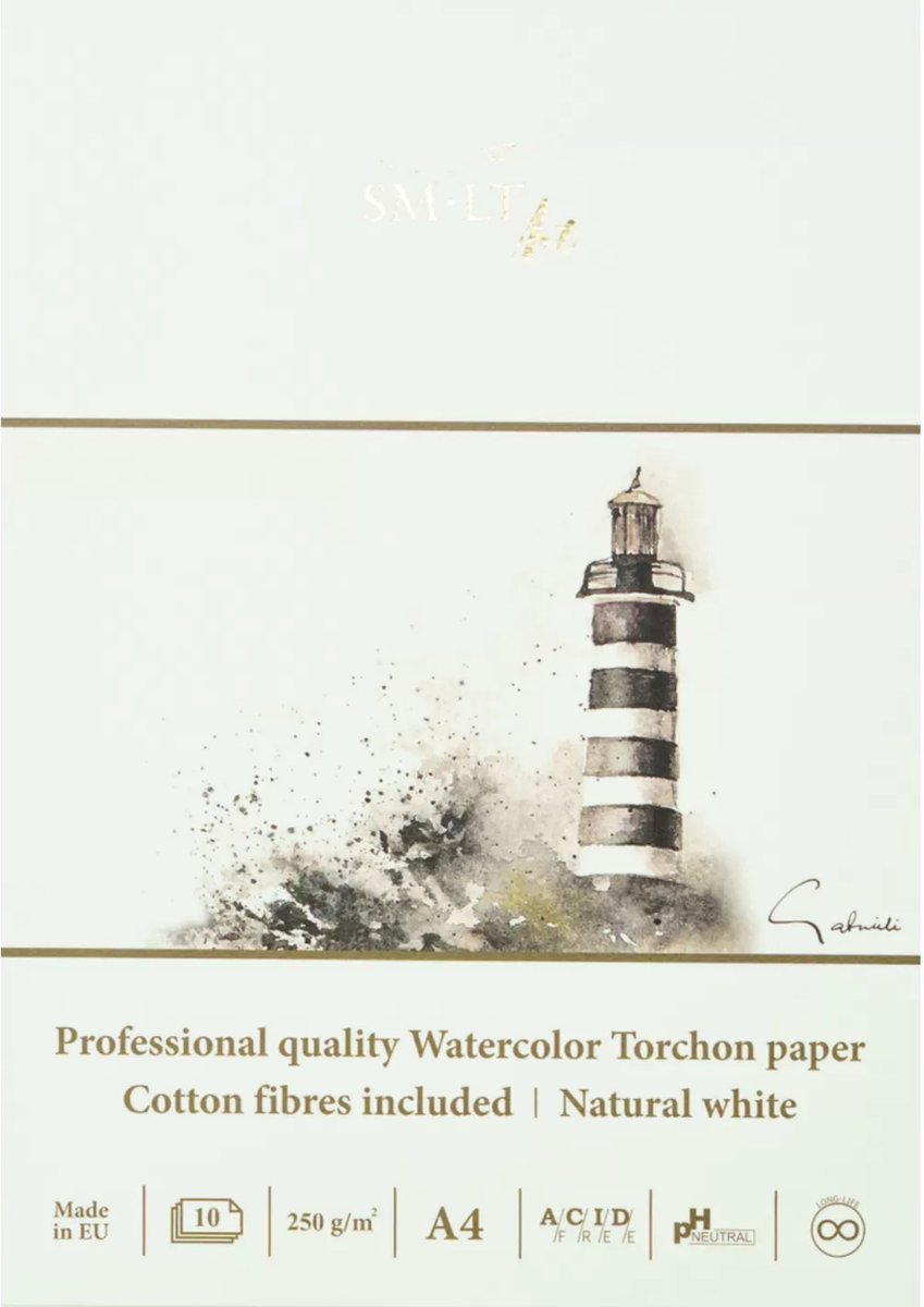 SMLT - Aquarelblok - Professional - Gestikt A4 - 250gr - 10 vel