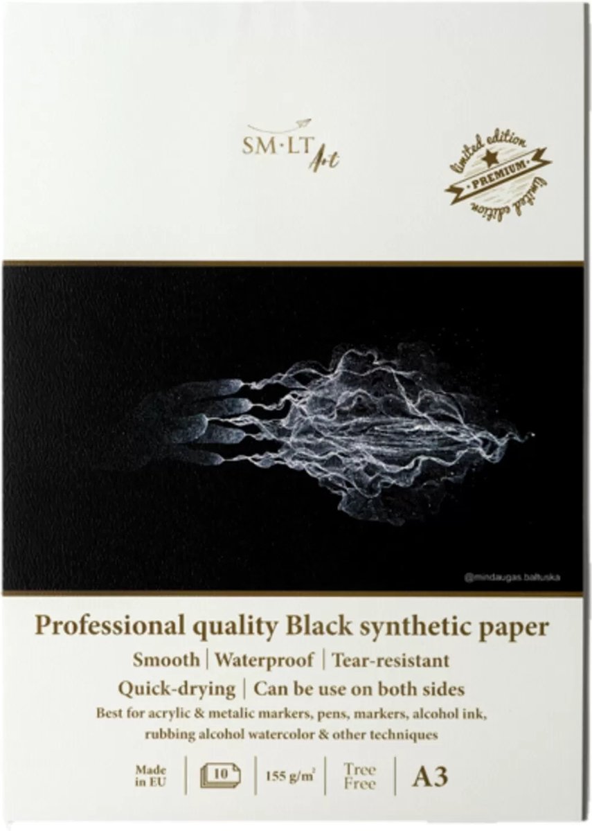 SMLT - Tekenblok Professional - Synthetisch - A3 - 155gr - 10 vel - Zwart