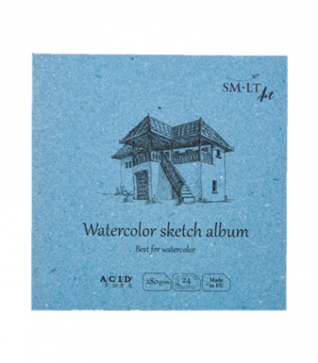 SMLT Aquarel Schetsboek Vierkant 14 cm