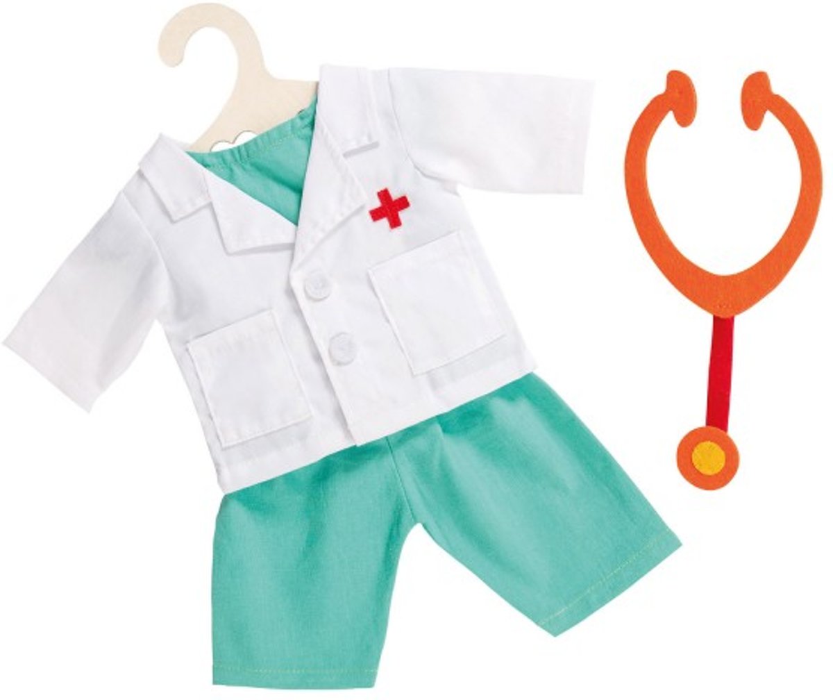 Poppen Doktersoutfit met Stethoscoop, 38-45 cm