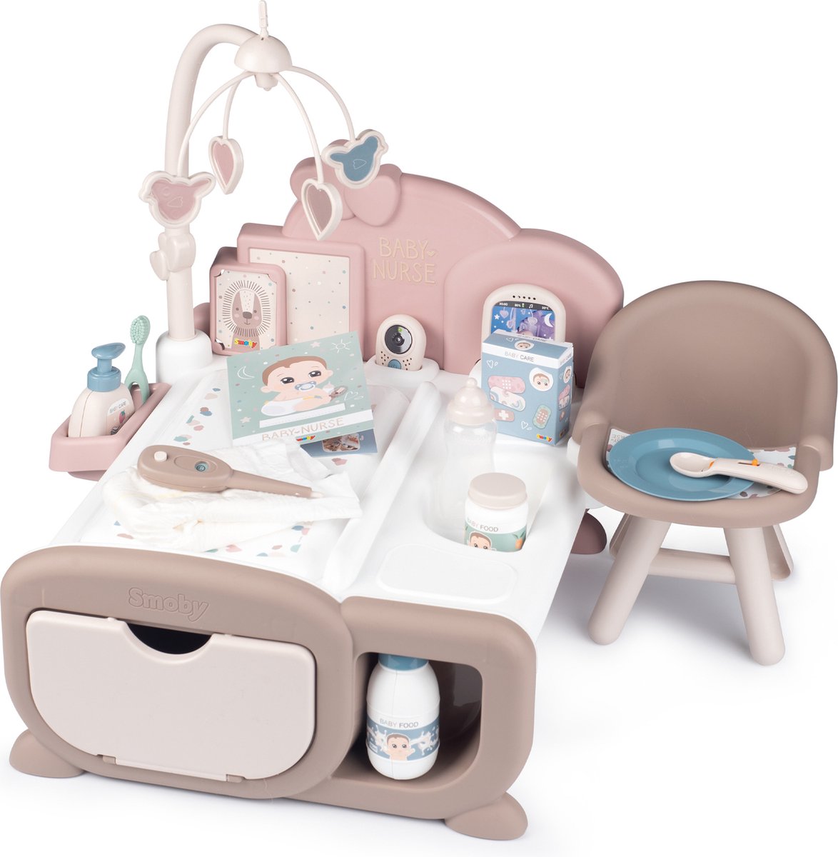 Smoby - Baby Nurse - Kinderkamer - Verzorgingstafel- Bed - Baby - Pop