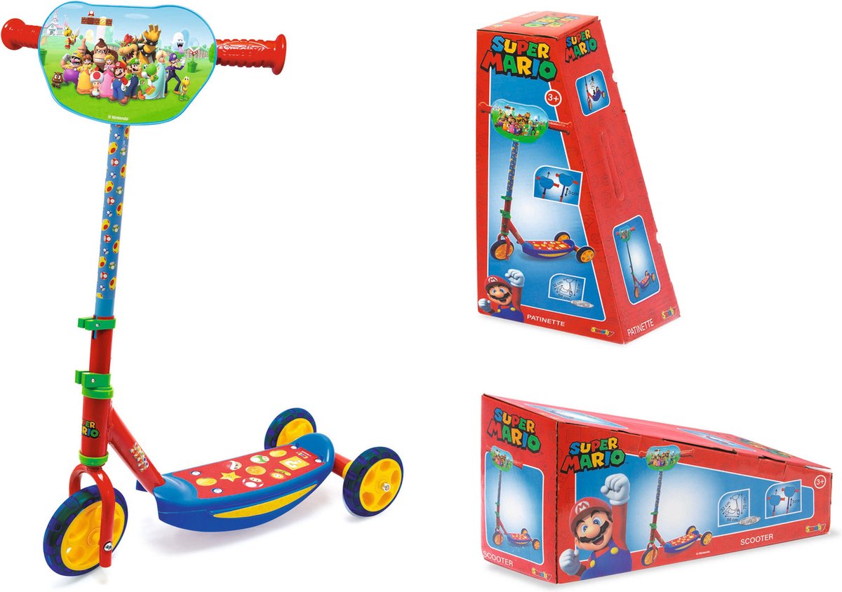 Smoby - Super Mario Step - 3-wiel step - maximaal 20kg - hoogte 67/70 cm - vanaf 3 jaar