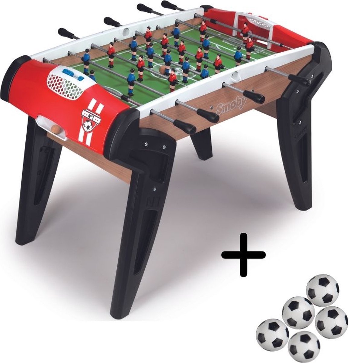 Smoby - Voetbaltafel № 1 - Incl. 5 Ballen - Voetbaltafel Voor Kinderen - 120 x 87 x 86 cm - Hout