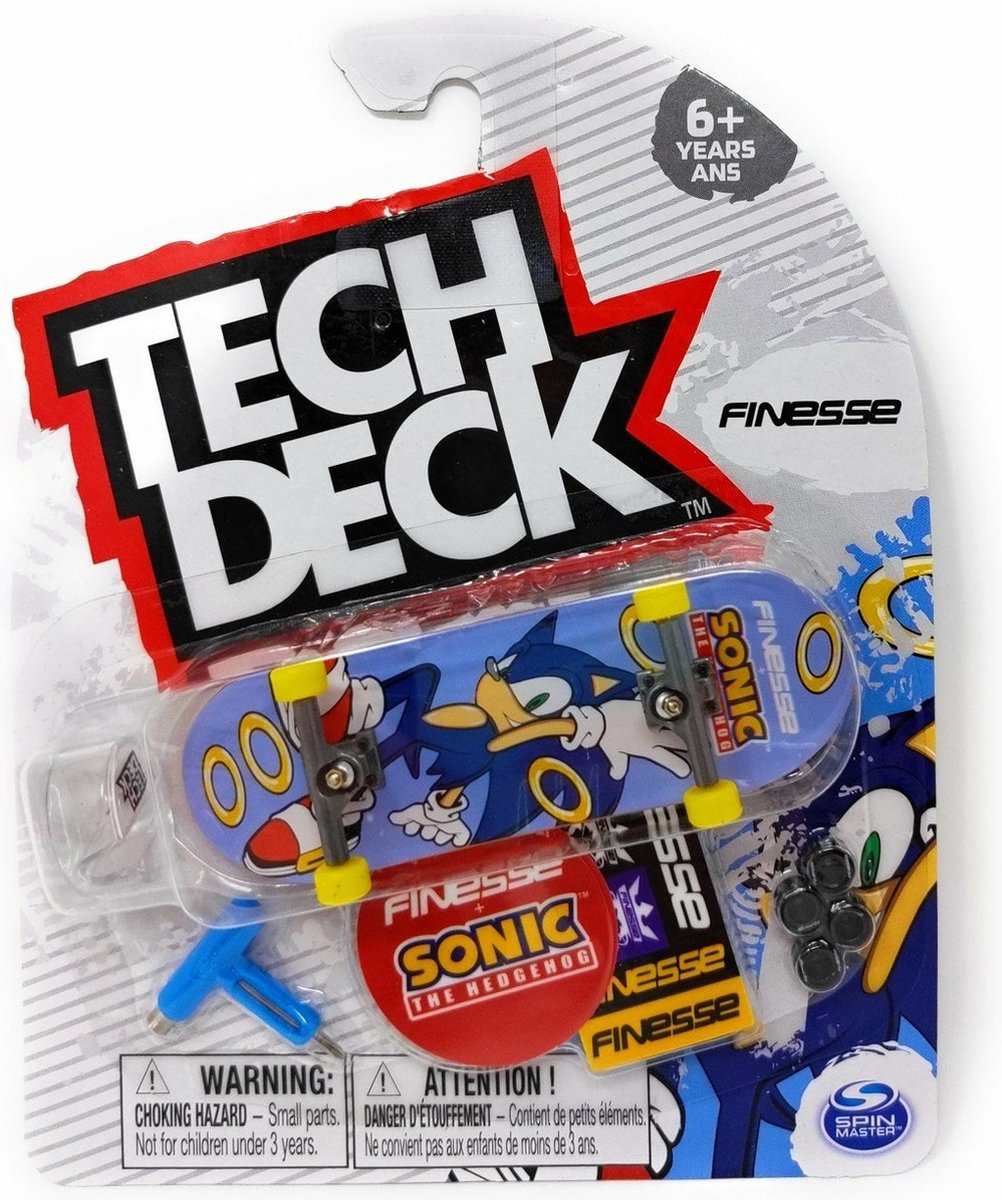 Tech Deck Finesse Skateboards Series 22 Sonic the Hedgehog Rings Complete Fingerboard  Tech Deck