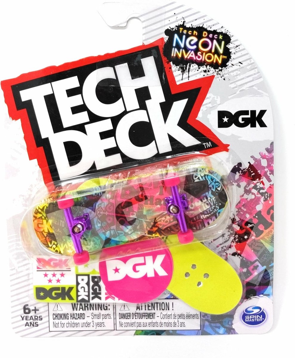 Tech Deck Neon Invasion DGK Skateboards Series 22 OG Logo I Love Haters Ultra Rare Complete Fingerboard  Tech Deck