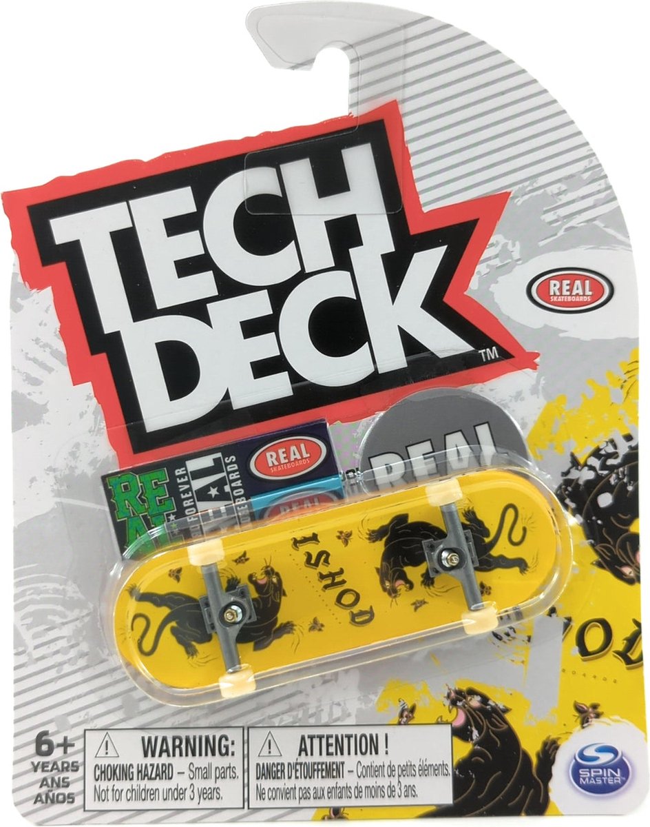 Tech Deck Real Skateboards Ishod Wair Cat Scratch Twin Tail Yellow Complete Fingerboard  Tech Deck M28