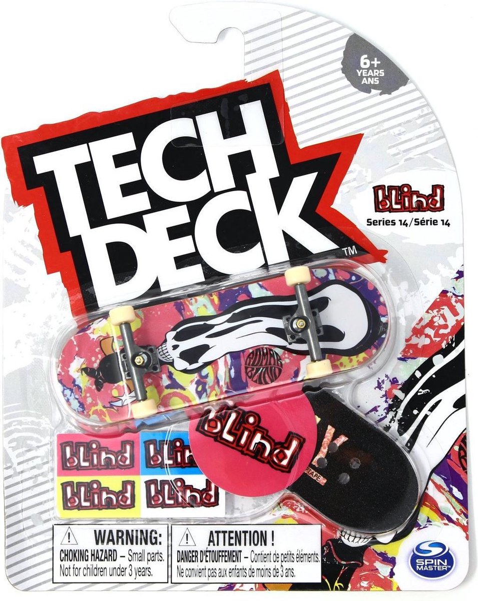 Tech Deck Series 14 Blind Skateboards Kevin Romar Psychadelic Reaper Ultra Rare Fingerboard with Grizzly Griptape Tech Deck