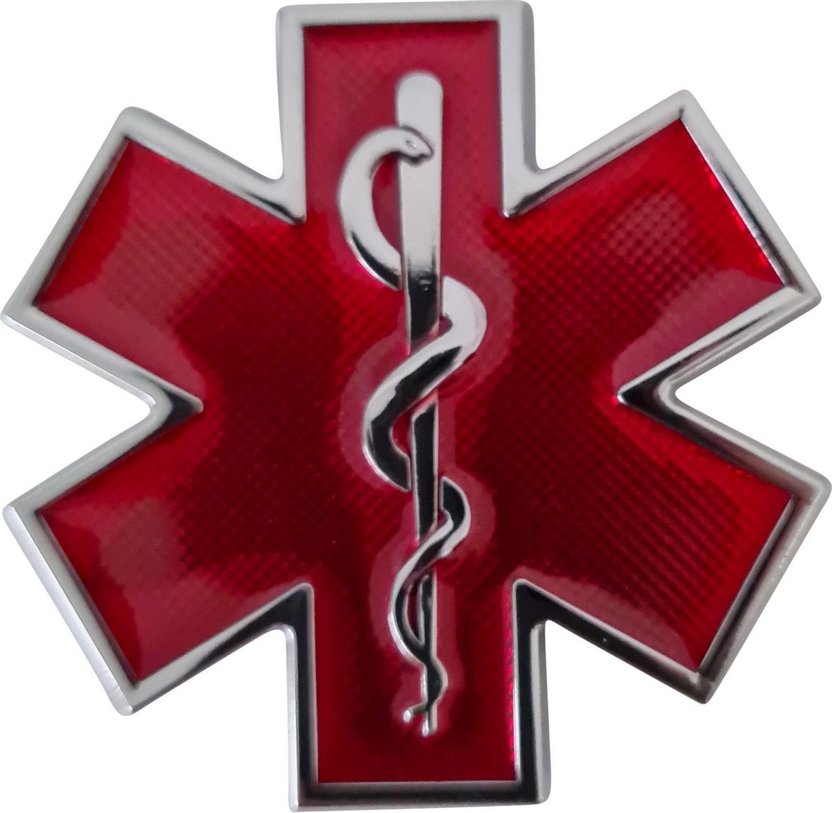 3D Metalen ‘Sticker’ STAR OF LIFE Rood (arts)