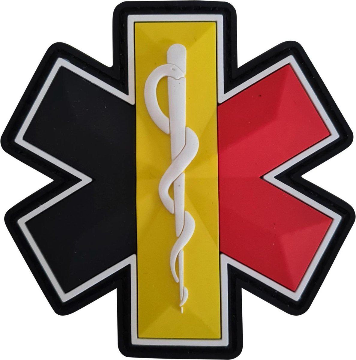 3D PVC Patch AMBULANCE (Star of Life) BELGIË contour 8cm