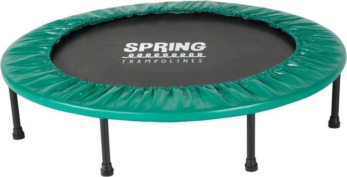 SPRING Mini Fitness Trampoline 100 cm Opvouwbaar - Black Edition – Groene Rand