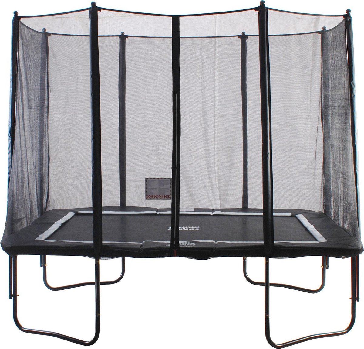 SPRING Trampoline 366 x 244 cm (8x12ft) Rechthoekig met Veiligheidsnet - Zwart