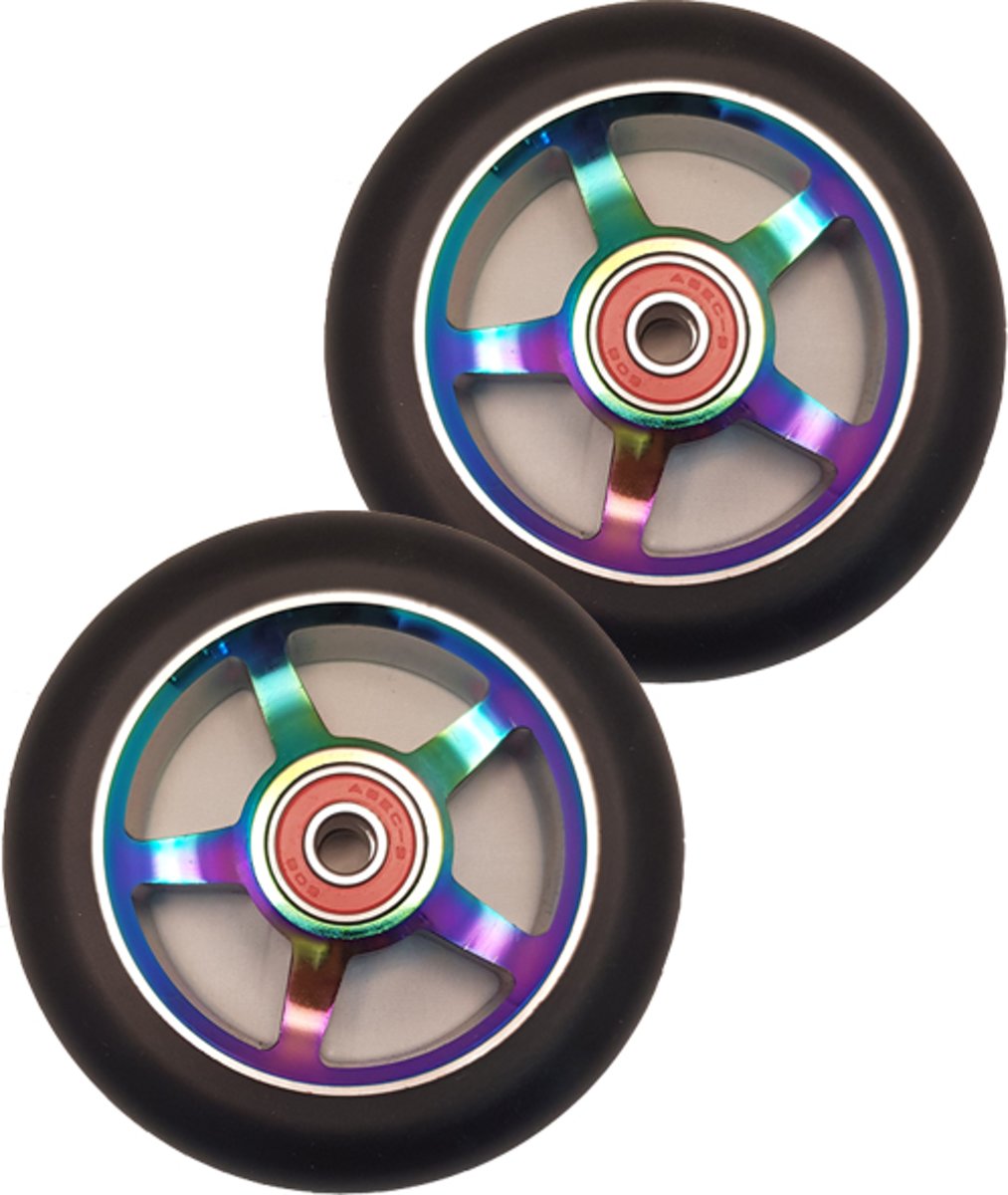 Neochrome Stuntstep Wielen 100mm 2pack - Alu Velg (geschikt voor alle merken stuntstep)