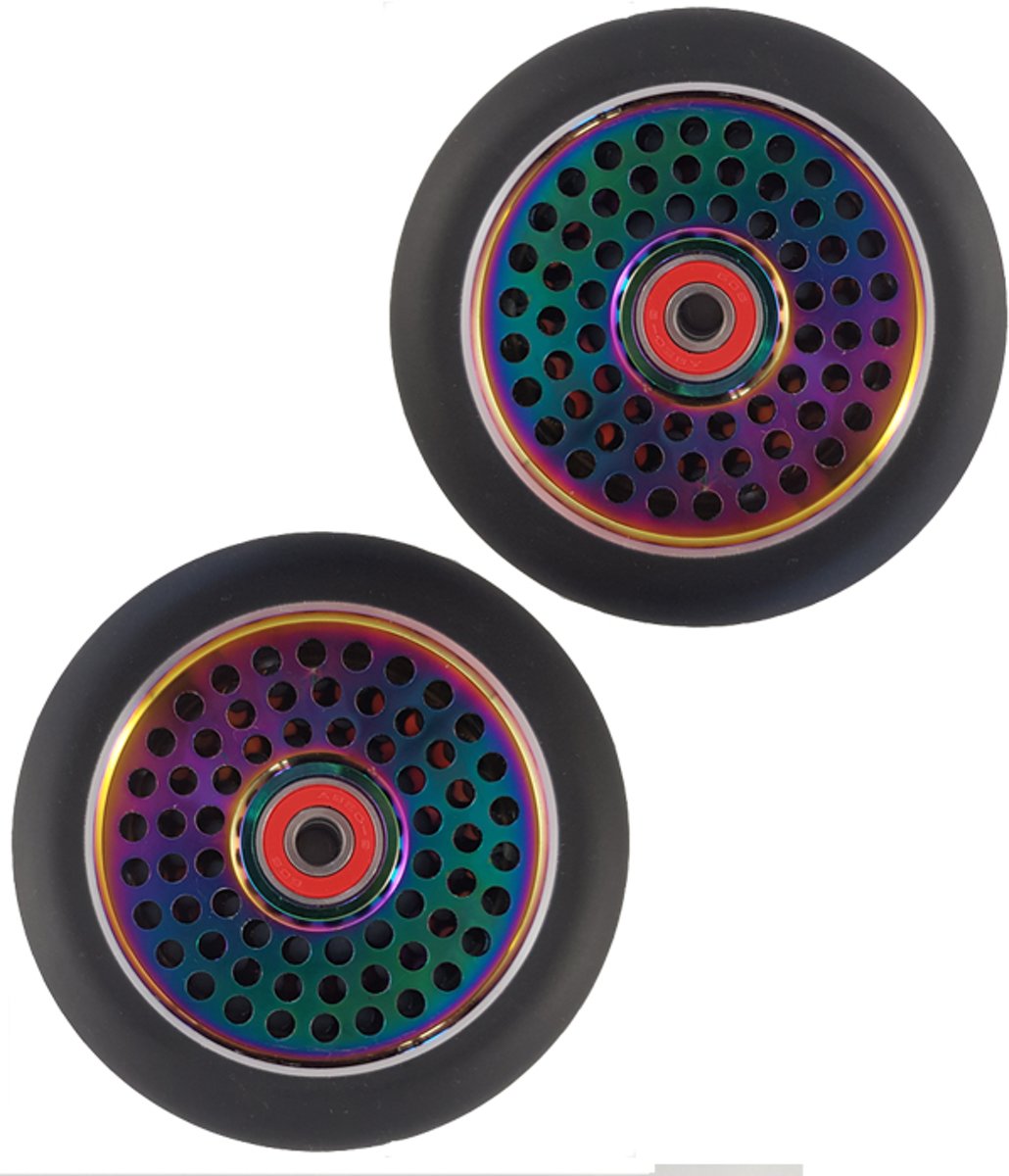   110mm Stuntstep Wielen (2st.) - Hollow Core Aluminium - Neochrome