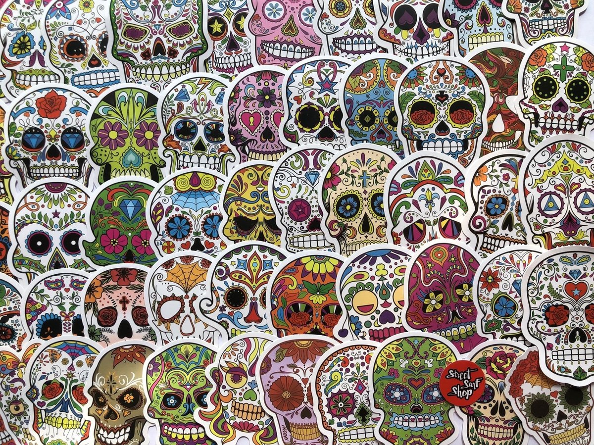 Stickerset Flower Skull