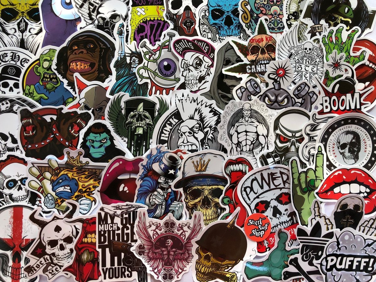 Stickerset Mean Skull