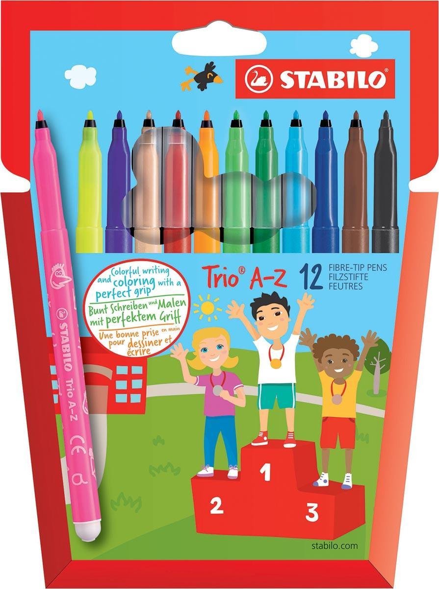 15x Stabilo viltstift Trio A-Z 12 stiften