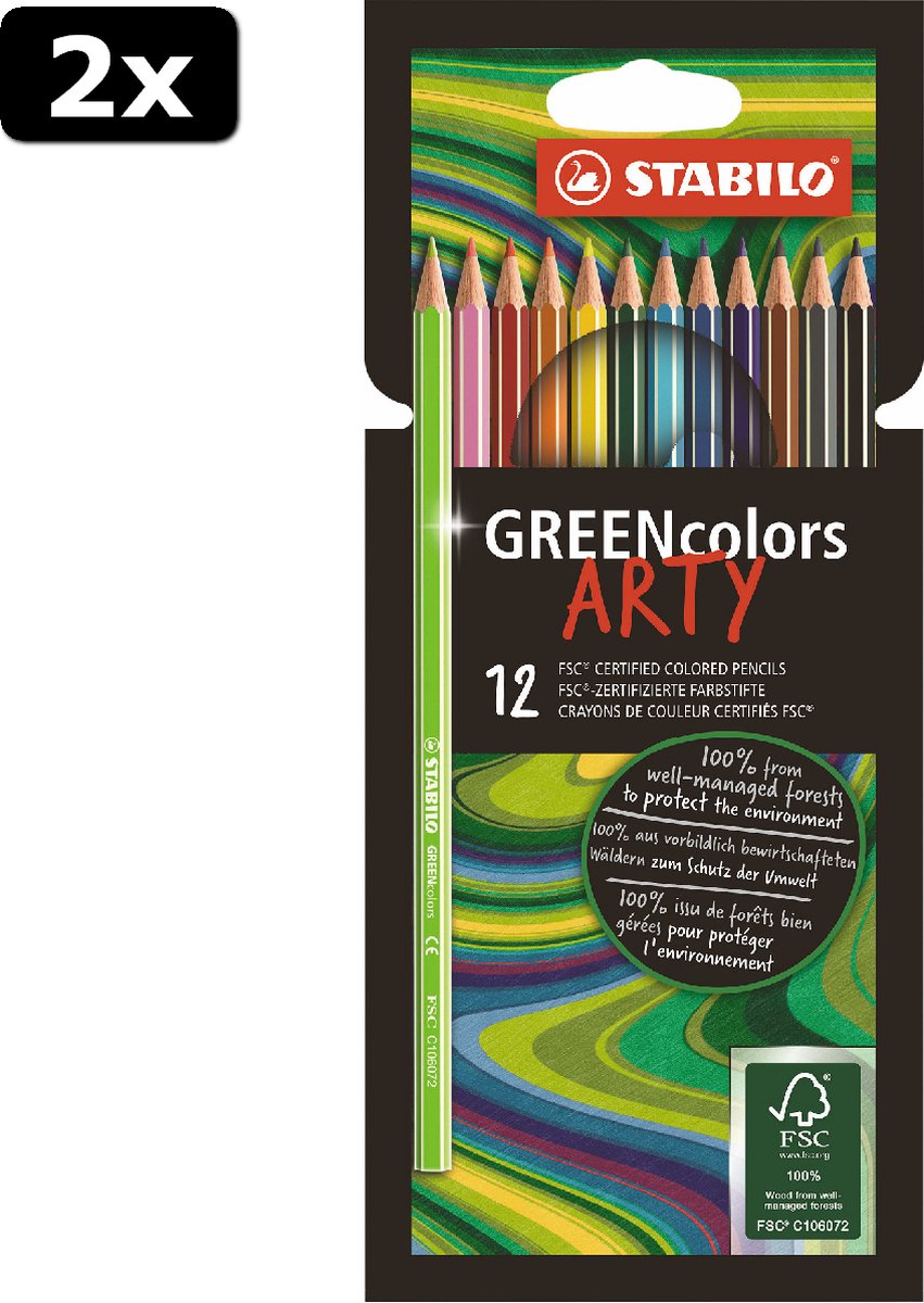 2x STABILO GreenColors kleurpotloden Arty 12 stuks