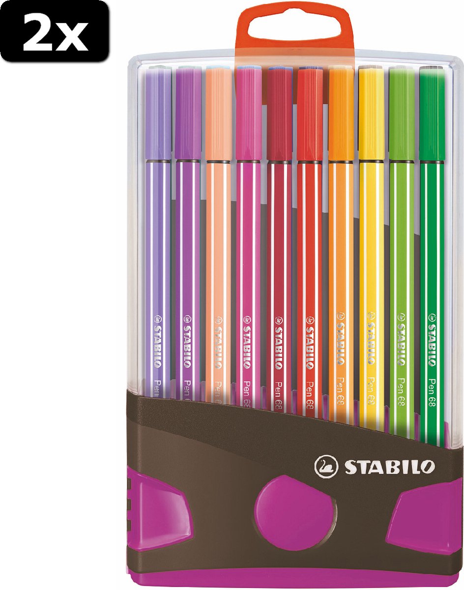 2x STABILO Pen 68 colorparade antraciet/roze