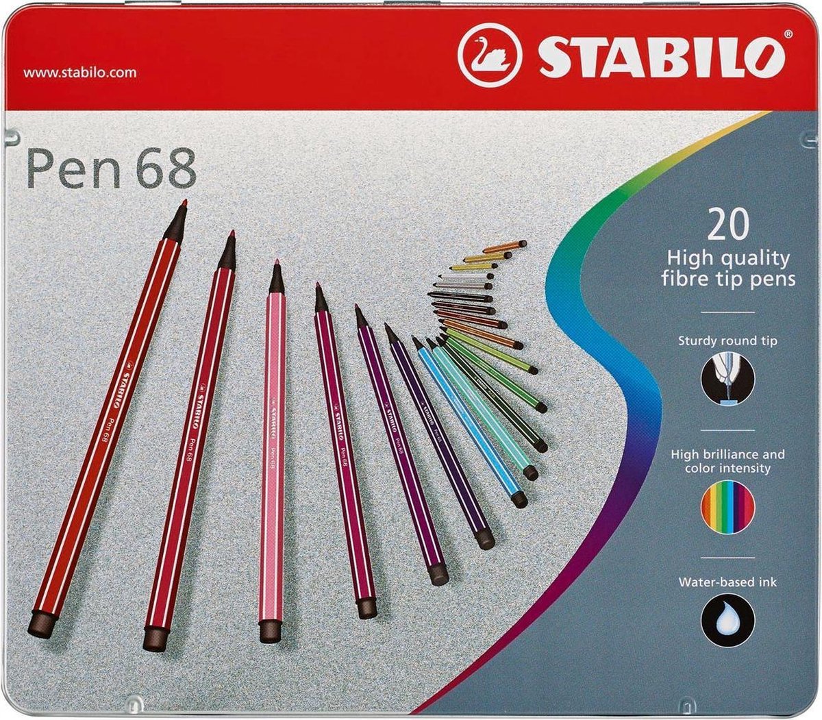 3x Stabilo Viltstift Pen 68 20 stiften