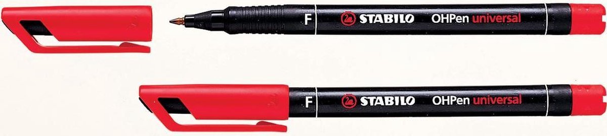 56x Stabilo OHP-marker OHPen Universal Permanent rood, fijn 0,7mm