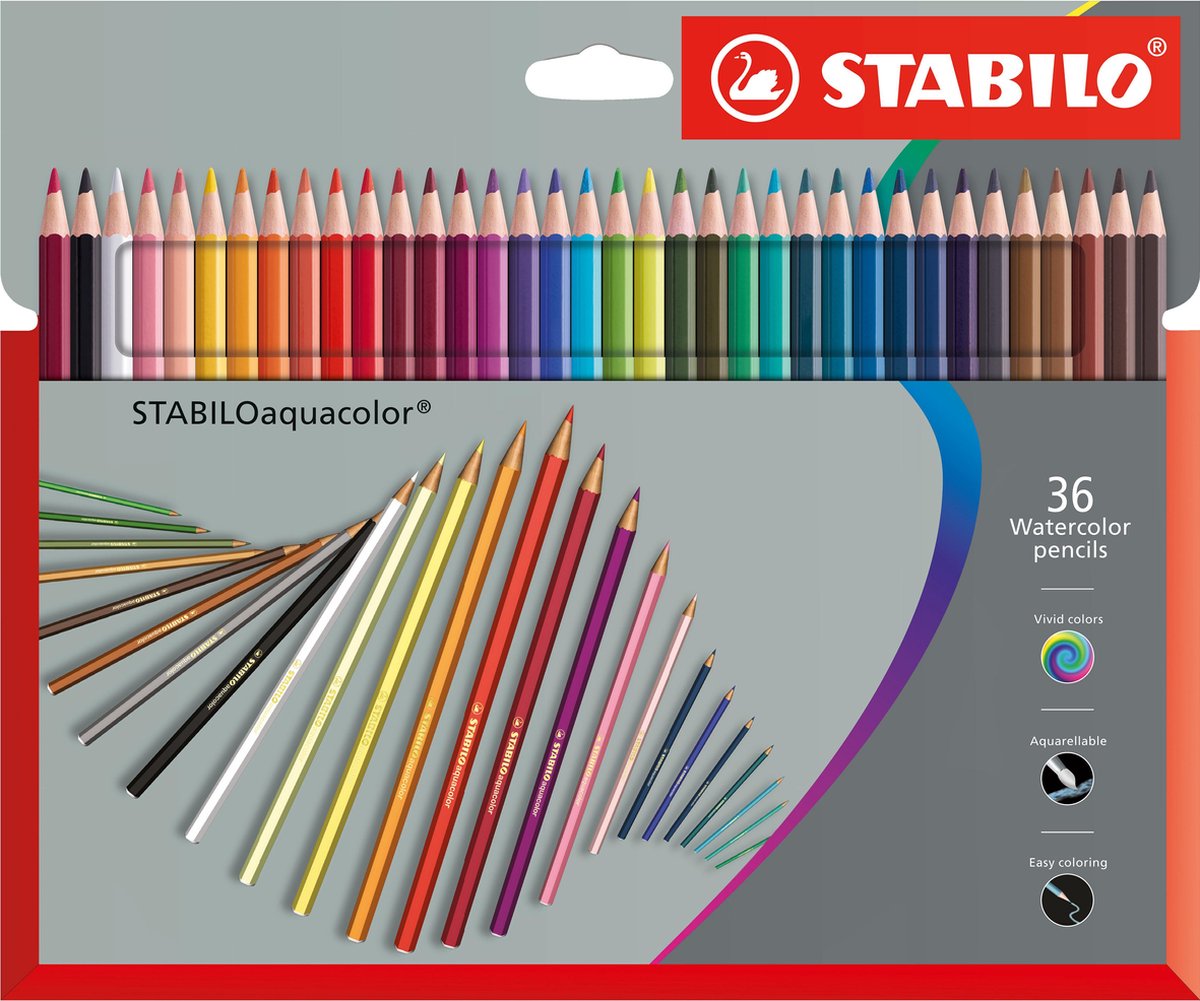 Kleurpotloden STABILO AquaColor - etui 24 aquarellebare kleuren