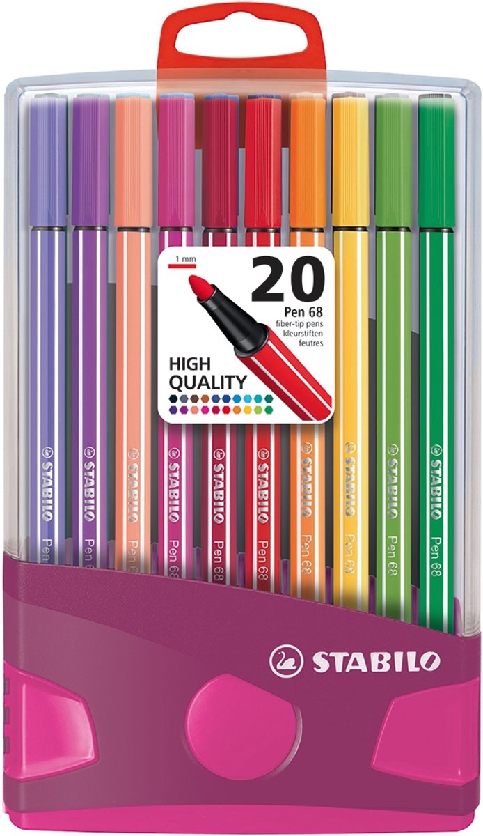 NIEUW - Premium kleurstiften - STABILO Pen 68 - Colorparade met 20 kleuren