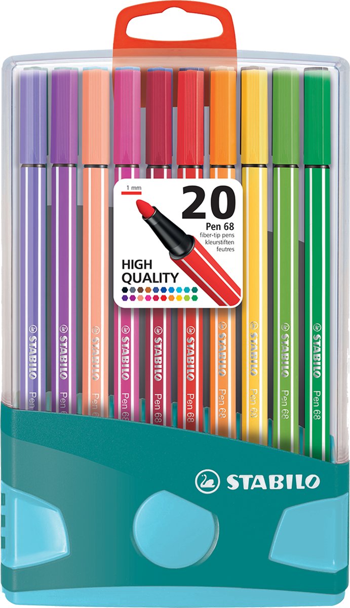 NIEUW - Premium kleurstiften - STABILO Pen 68 - Colorparade met 20 kleuren